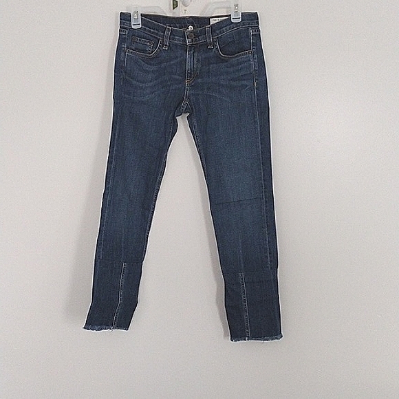 rag & bone Denim - Rag & bone keiko cuff dre Jeans raw hem Women's Size‎ 26 Dark Wash Pre-owned